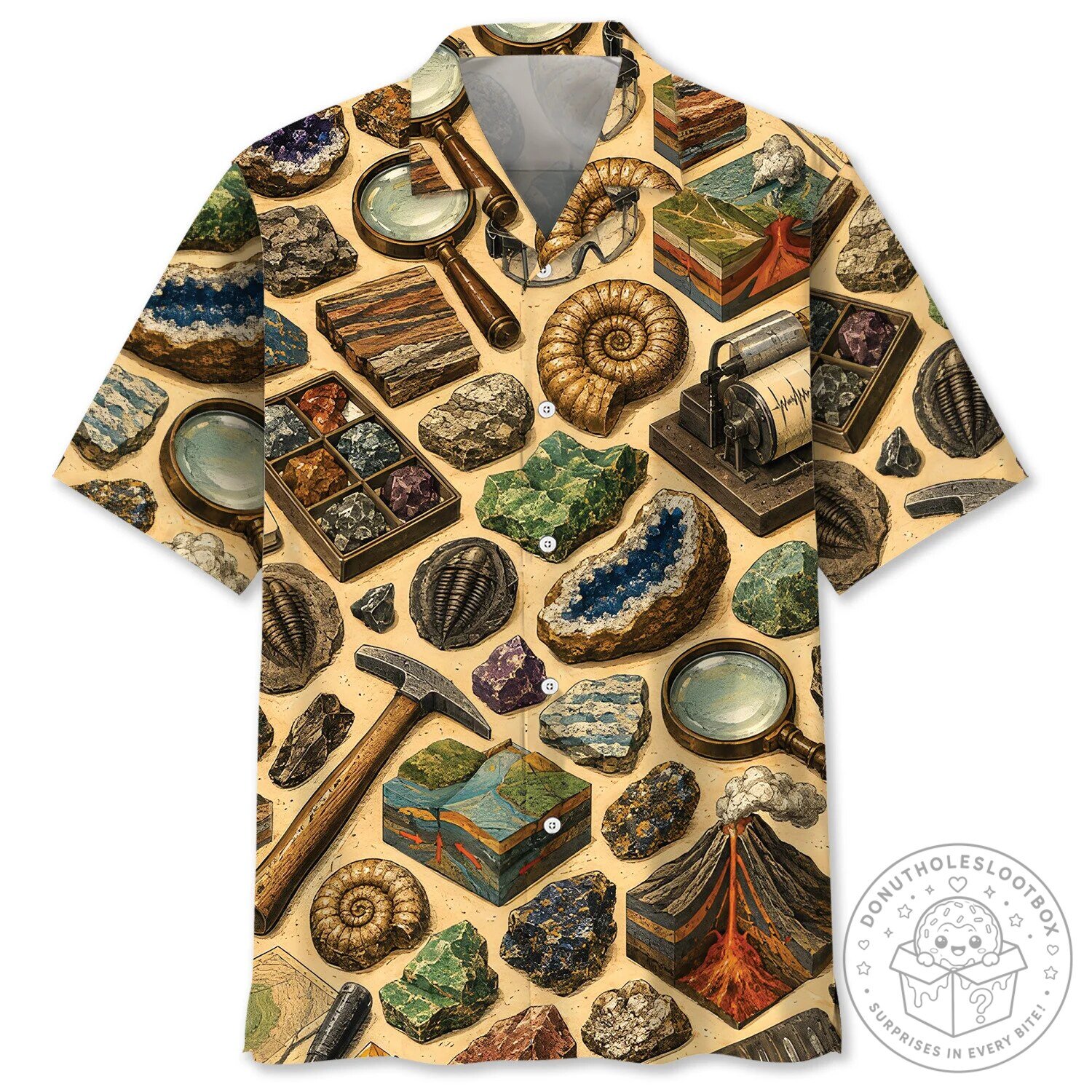 Vintage Geology Teacher Rocks and Minerals Hawaiian Shirt