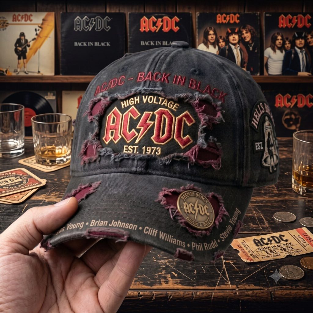 AC/DC Back in Black Vintage Distressed Baseball Cap