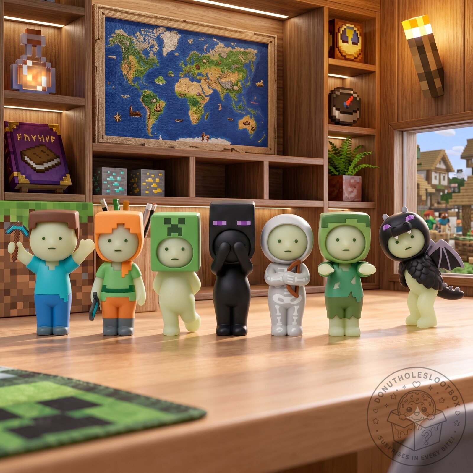 Minecraft Smiski Figures – Glow-in-the-Dark Gaming Collectibles Minecraft Character Inspired Display Minecraft Smiski Glow-in-the-Dark Character Figures – Gaming Collectibles – image 4 of 4