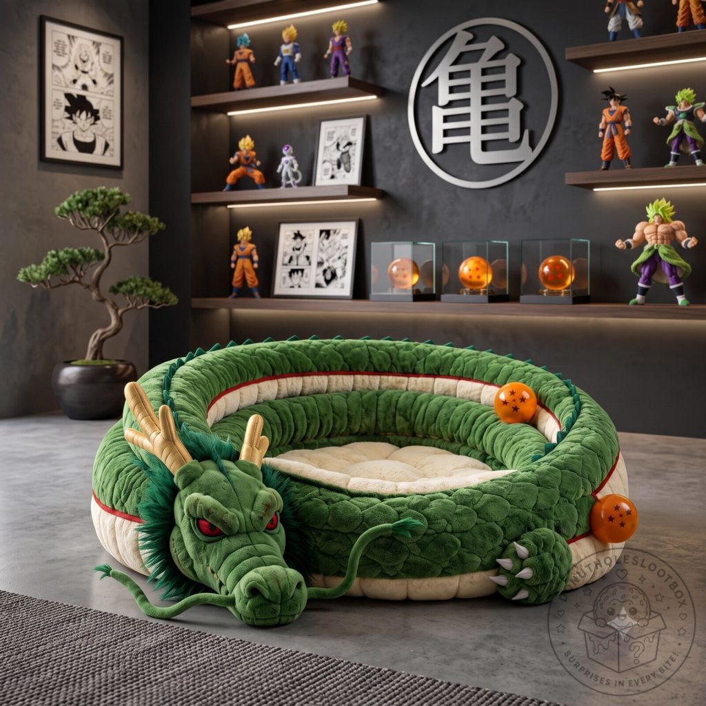 Dragon Ball Z Shenron Dragon Dog Bed Shenron Dragon Ball Z Pet Bed - Plush Anime Dog Cushion