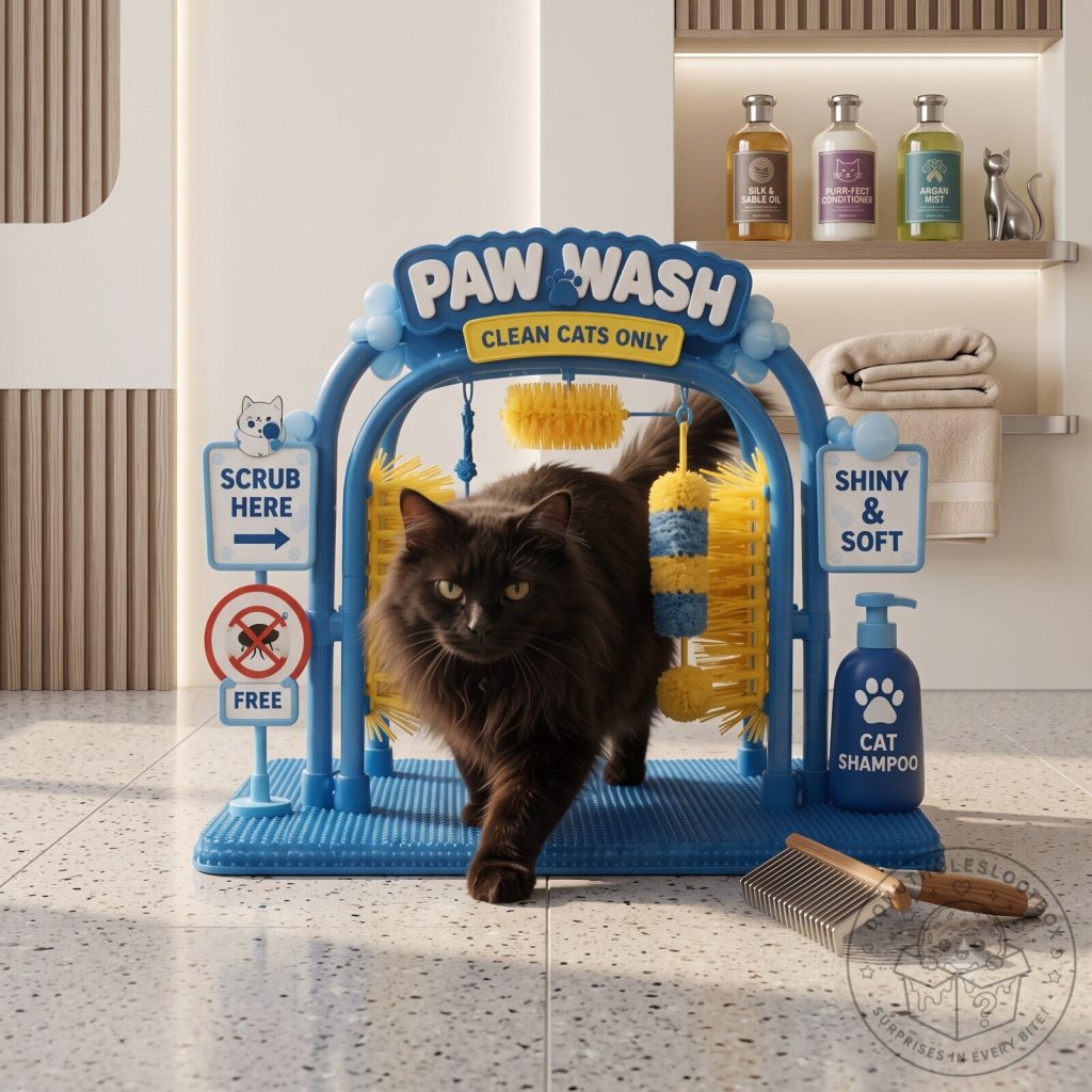 Cat Paw Wash Self Groomer Grooming Station Interactive Toy