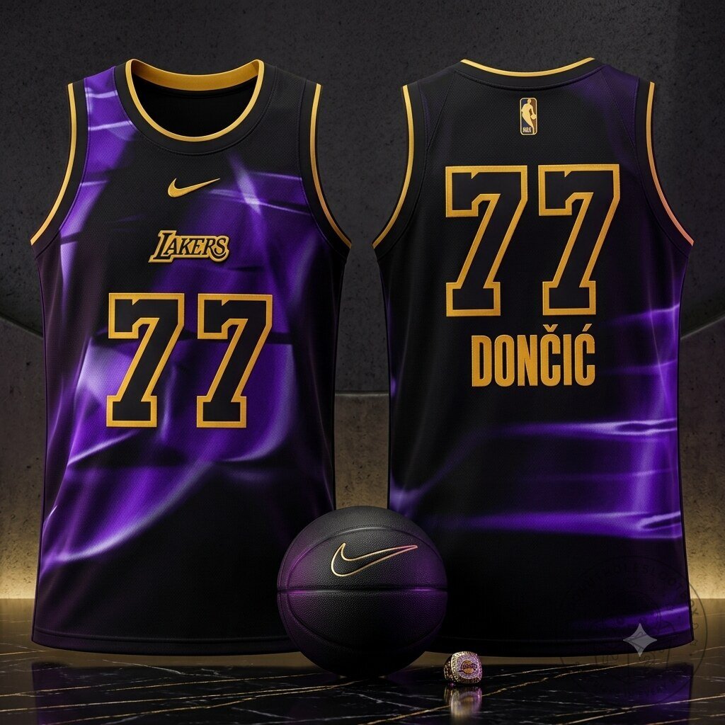 Nike Los Angeles Lakers Luka Doncic Specter Jersey Shirt 5 Nike Los Angeles Lakers Luka Doncic Specter Jersey Shirt