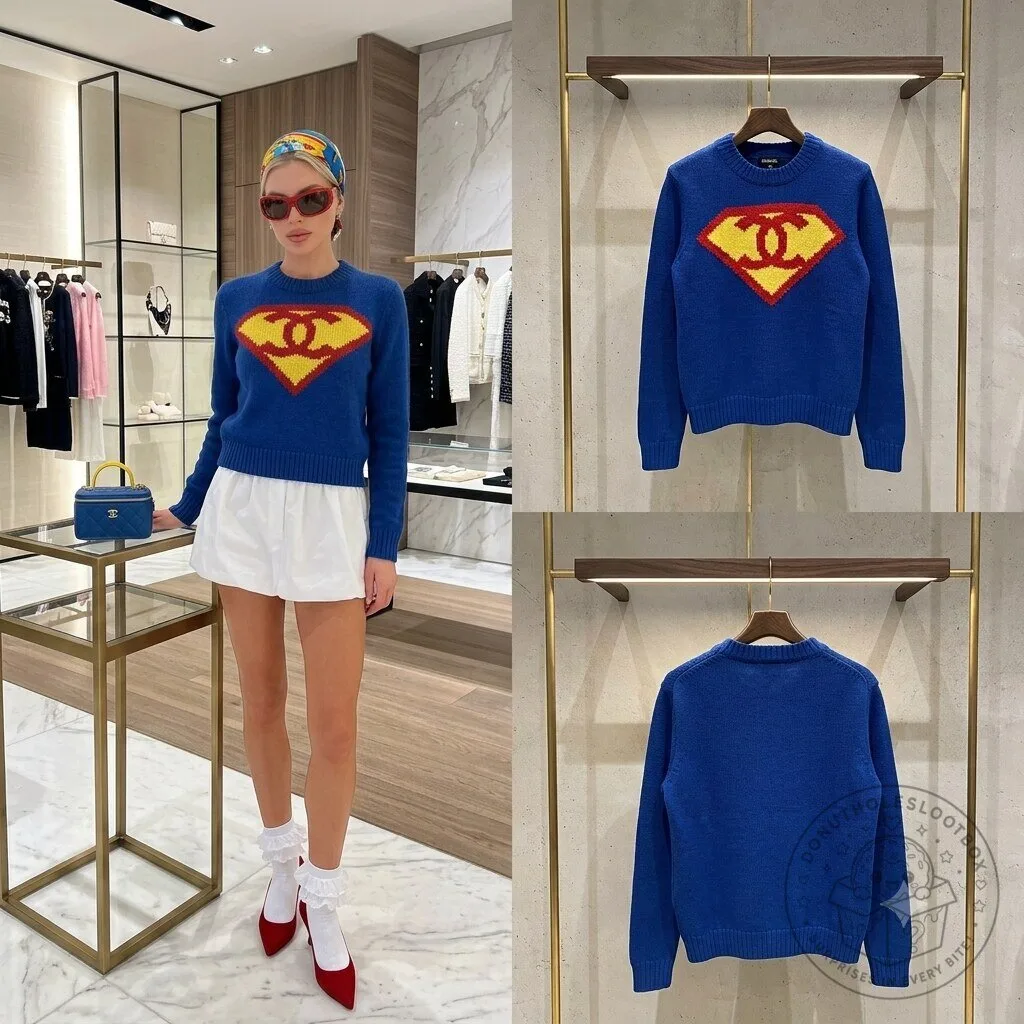 Milly Alcock Chanel Superman Sweater – Blue Supergirl Inspired Knit 5 Milly Alcock Chanel Superman Sweater – Blue Supergirl Inspired Knit