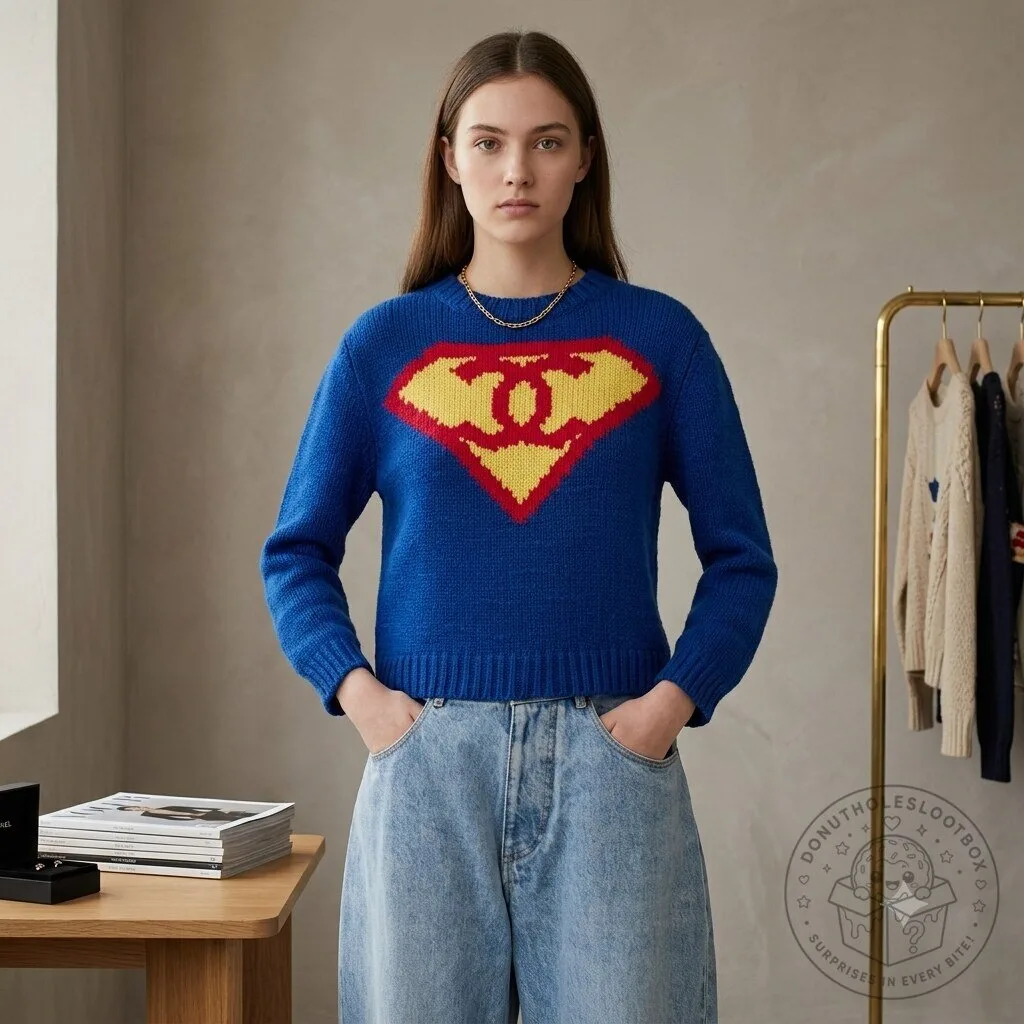 Milly Alcock Chanel Superman Sweater – Blue Supergirl Inspired Knit 6 Milly Alcock Chanel Superman Sweater – Blue Supergirl Inspired Knit