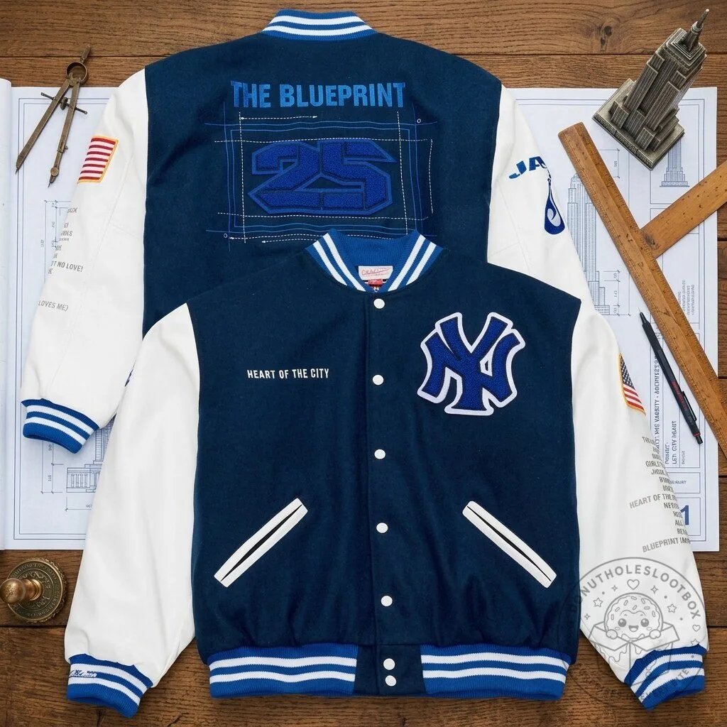 New York Yankees Varsity Jacket – Blue White Heart of the City Letterman Jacket 4 New York Yankees Varsity Jacket – Blue White Heart of the City Letterman Jacket