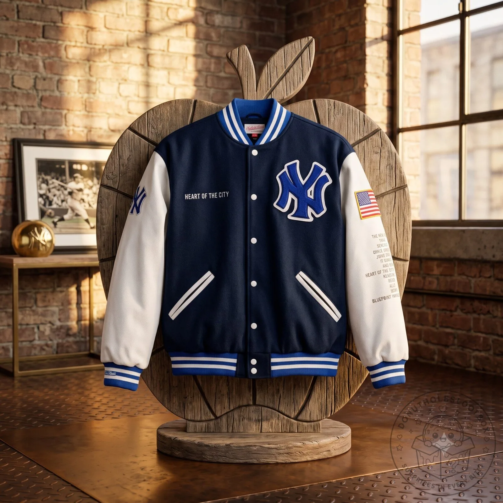 New York Yankees Varsity Jacket – Blue White Heart of the City Letterman Jacket 5 New York Yankees Varsity Jacket – Blue White Heart of the City Letterman Jacket