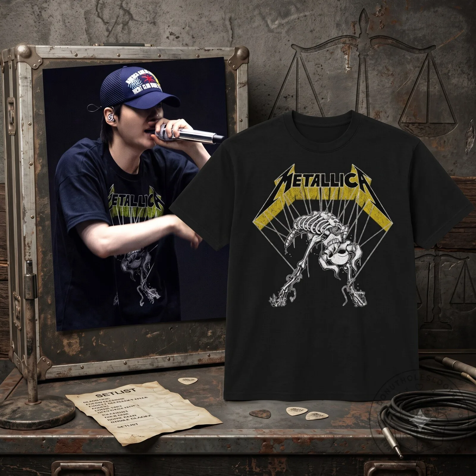 Bts Suga Metallica Pop-Up Store M72 World Tour 2026 Hanging By A Thread T-Shirt