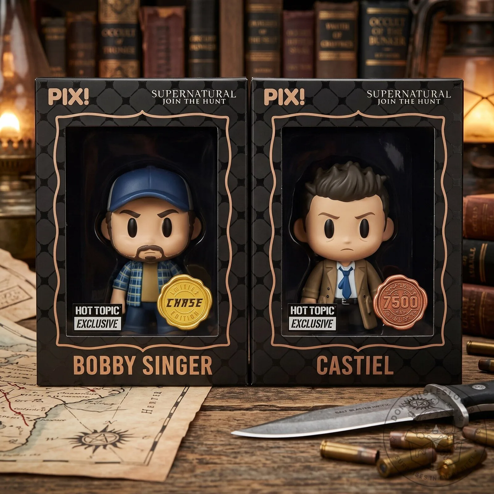 Thrilljoy Supernatural Pix Castiel Sam Winchester And Bobby Singer Figure