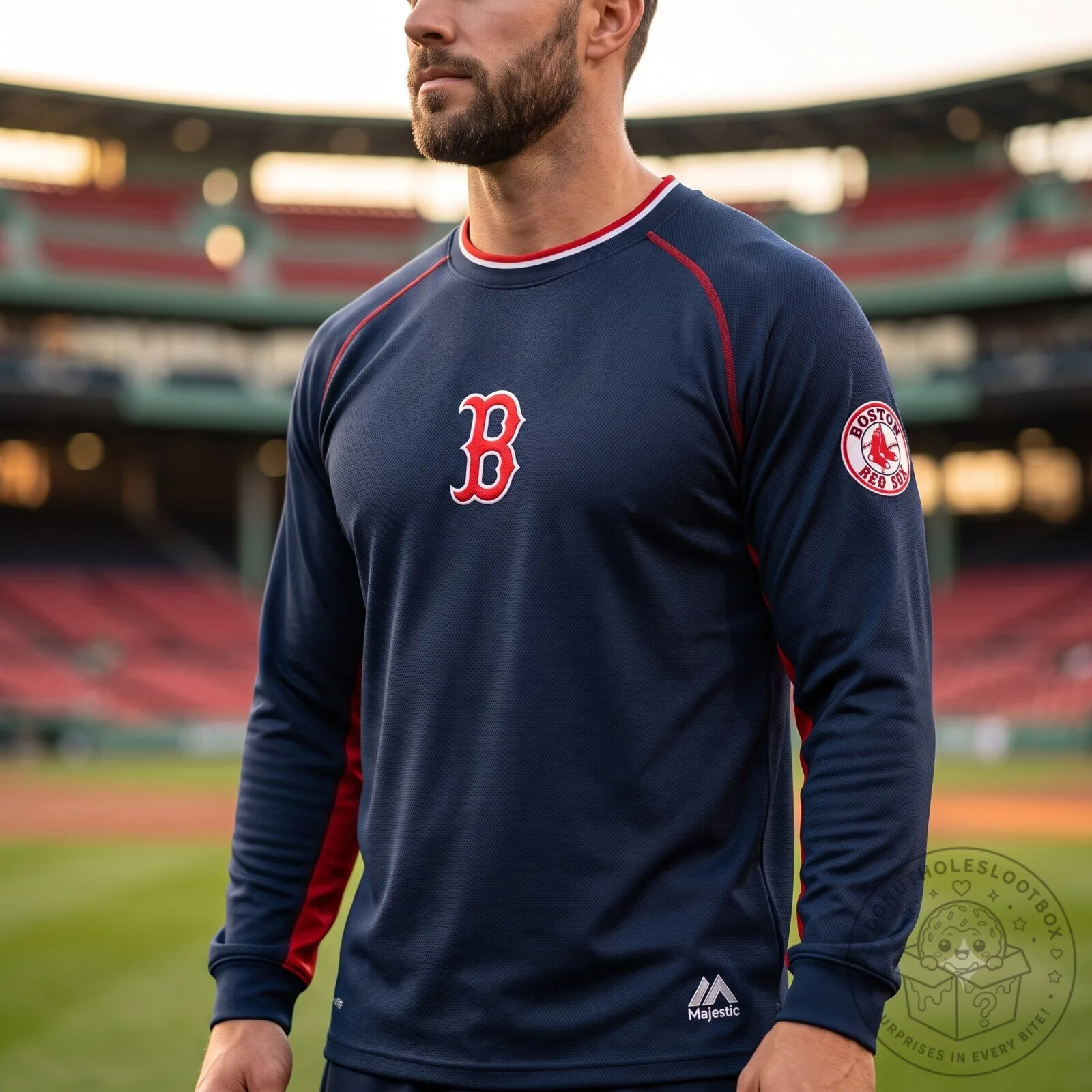 Boston Red Sox Baseball Team Logo Long Sleeve Pullover Sweatshirt