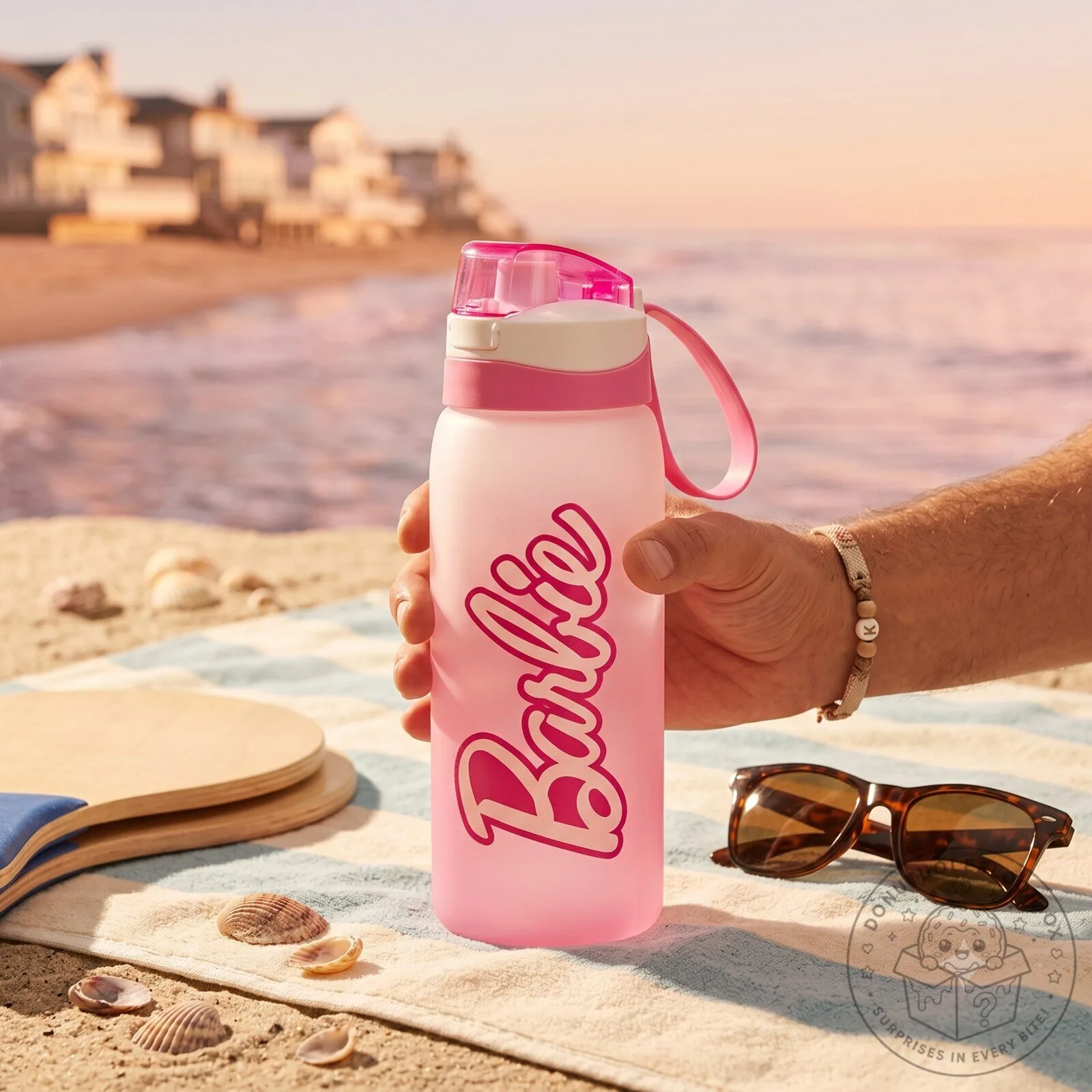 Pink Barbie Teddy Bear Water Bottle Limited Edition 2026