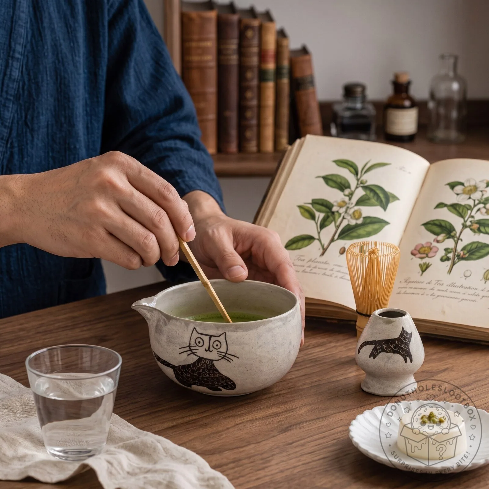 Handmade Ceramic Cat Matcha Bowl