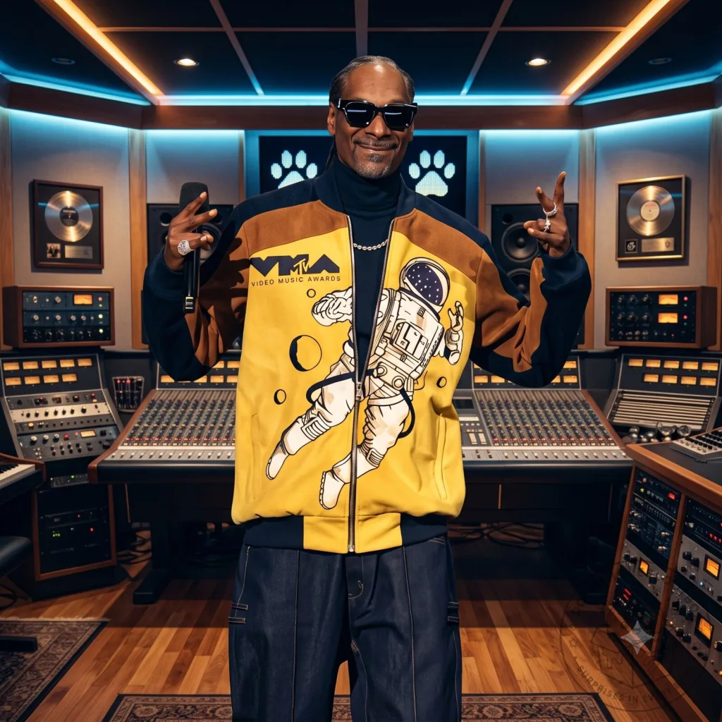 Snoop Dogg VMA MTV Music Awards Astronaut Yellow Space Bomber Jacket Snoop Dogg VMA MTV Music Awards Astronaut Yellow Space Bomber Jacket