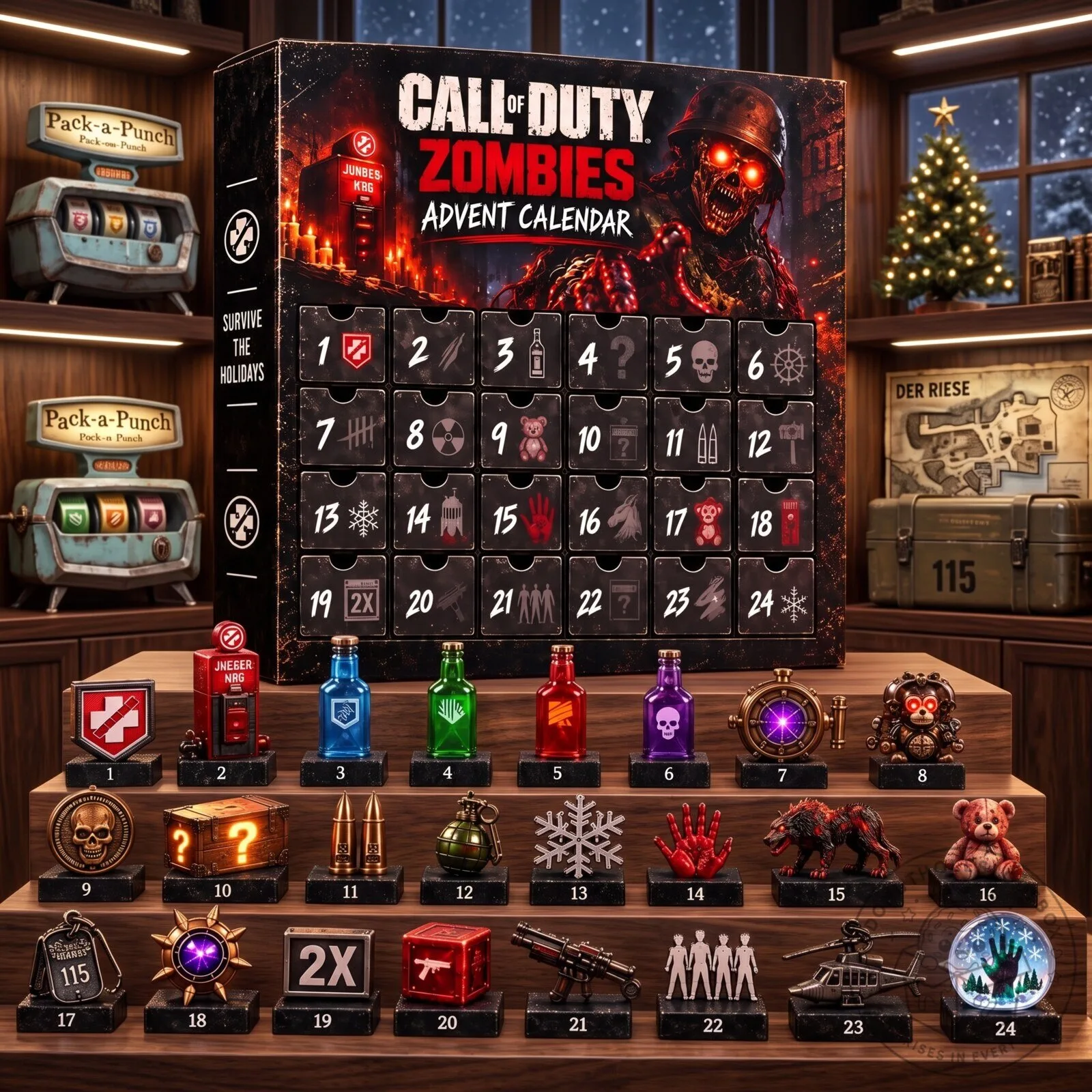 Call Of Duty Zombies Advent Calendar 2026 – 24 Day Christmas Countdown | Cod Gamer Collectible Gift.