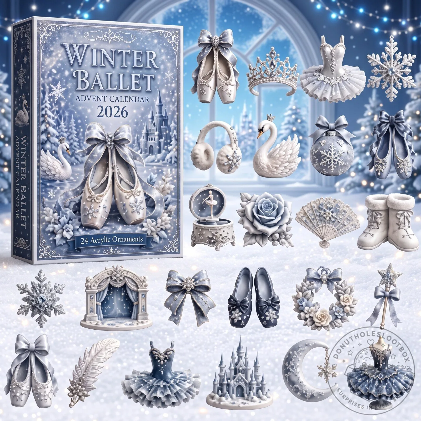 Ballet Lover Advent Calendar 2026 – 24 Acrylic Ornaments 3 Ballet Lover Advent Calendar 2026 – 24 Acrylic Ornaments