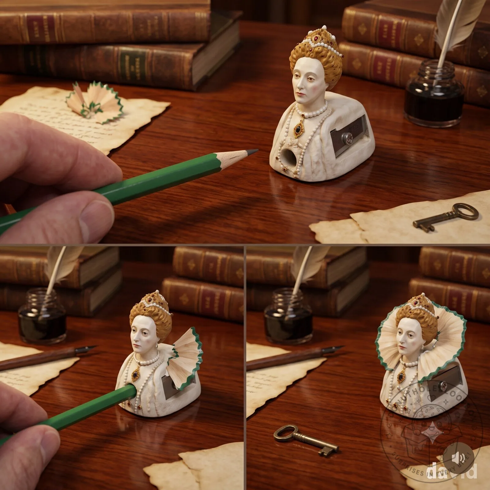 Queen Elizabeth I Bust Pencil Sharpener 7 Queen Elizabeth I Bust Pencil Sharpener