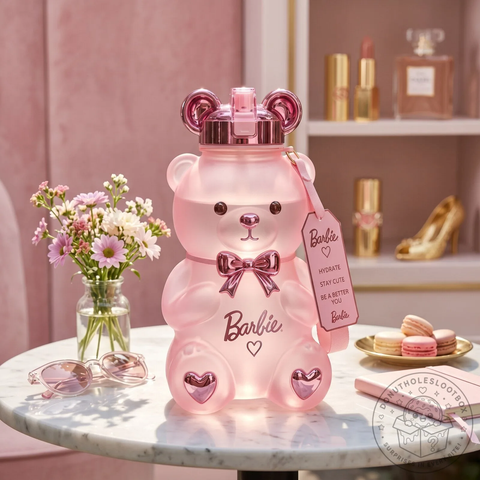 Barbie Pink Bear Water Bottle