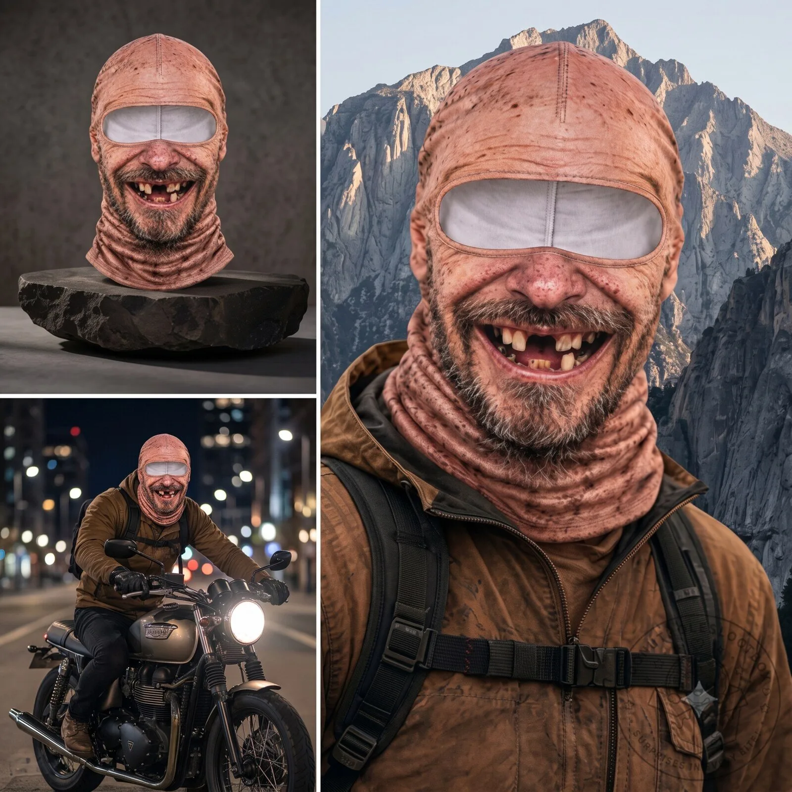 Funny 3D Grumpy Old Man Ski Mask Balaclava