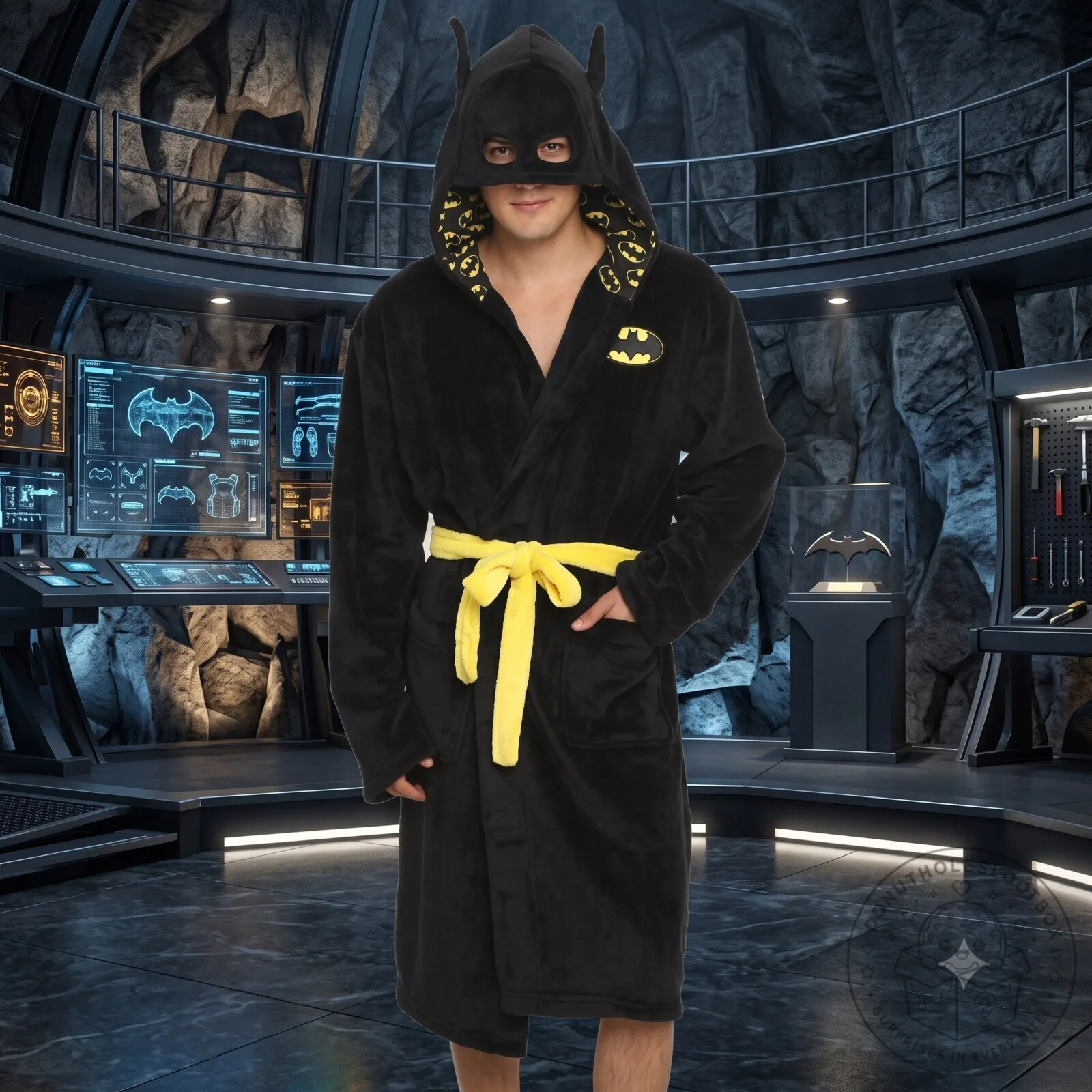 The Batman Robe Original Suit – Luxury Plush Hooded Bathrobe with Cape & Utility Belt
