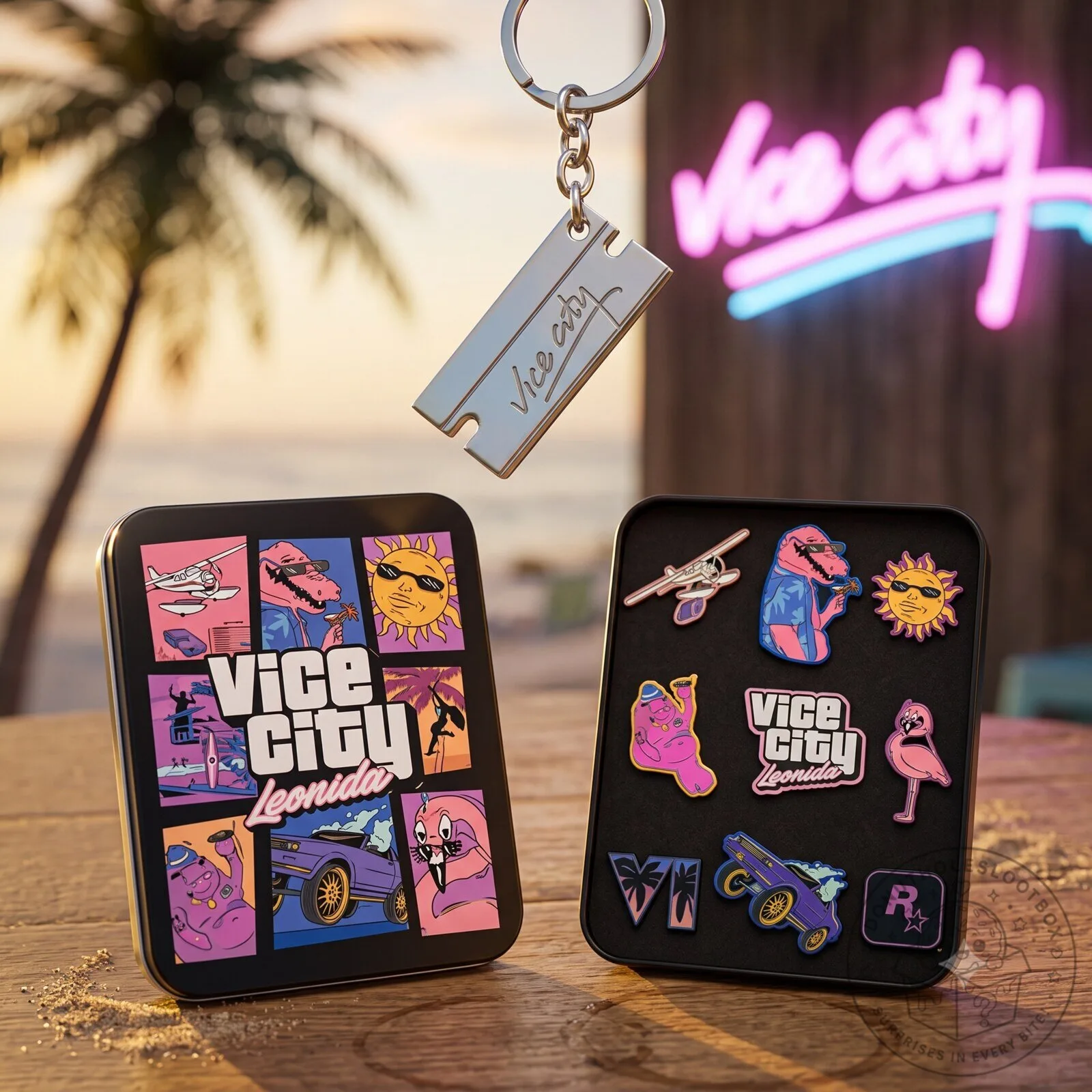 Grand Theft Auto VI The Goodtime State Vice City Keychain