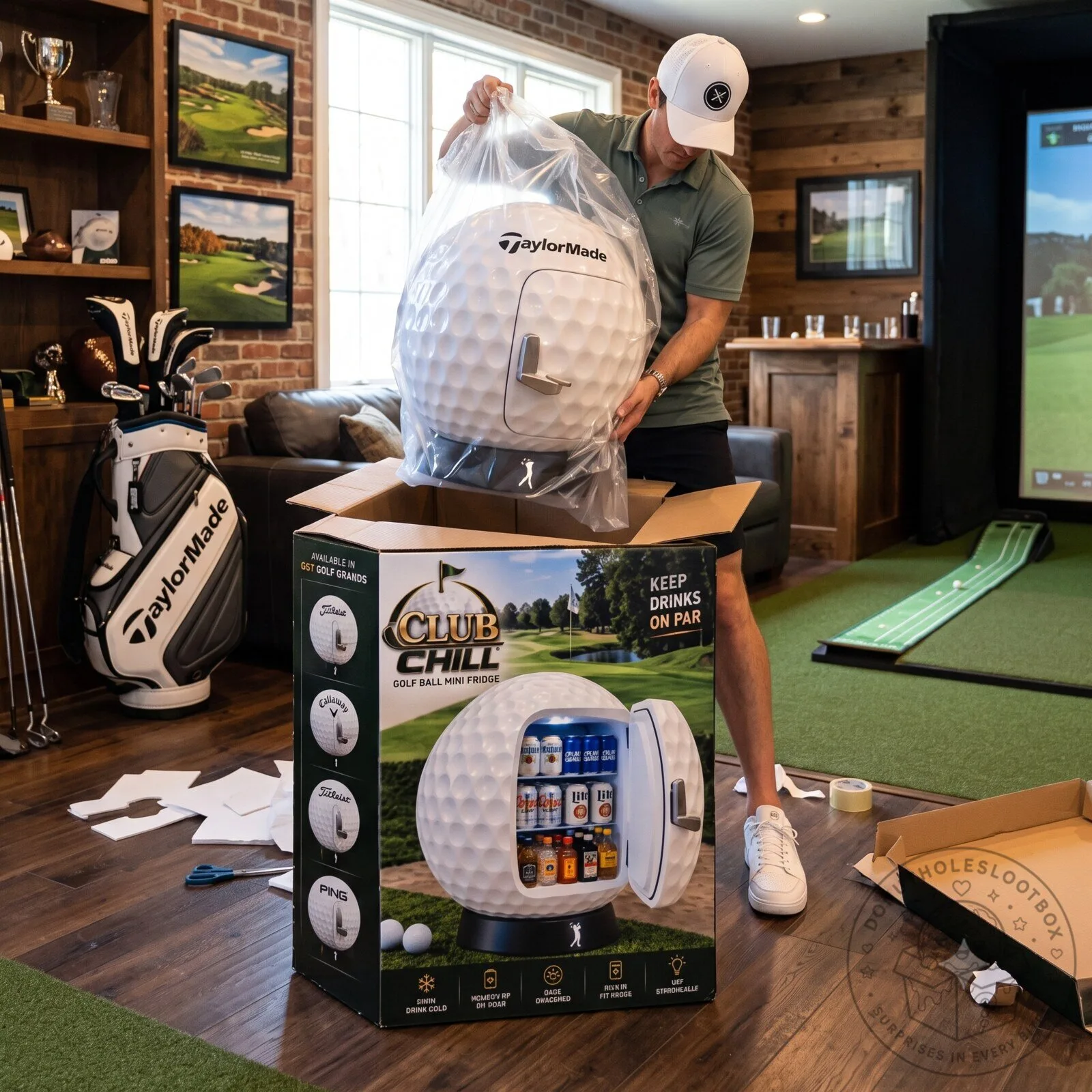 TaylorMade Golf Ball Shaped Mini Fridge – Golf-Themed Cooler