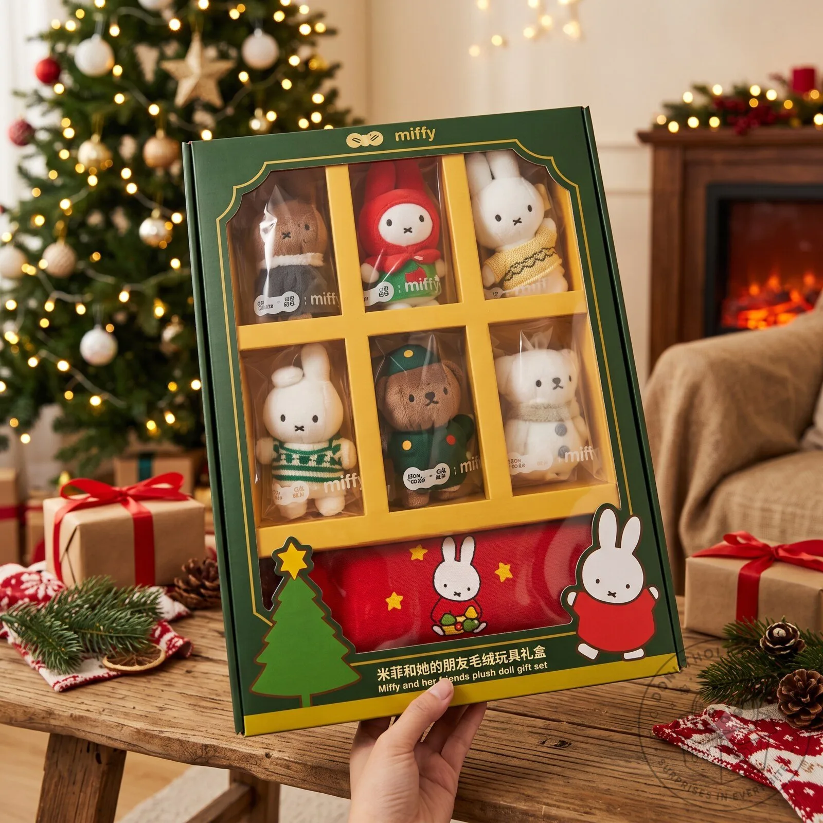 Gift Miffy and Friends Christmas plush keychain