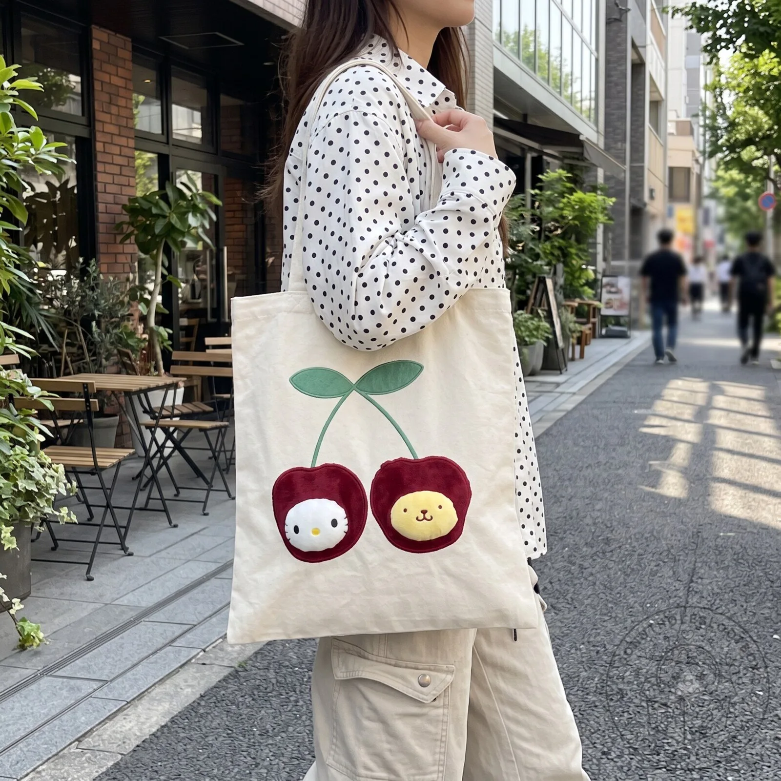 Cherry-print canvas tote bag 5 Cherry-print canvas tote bag