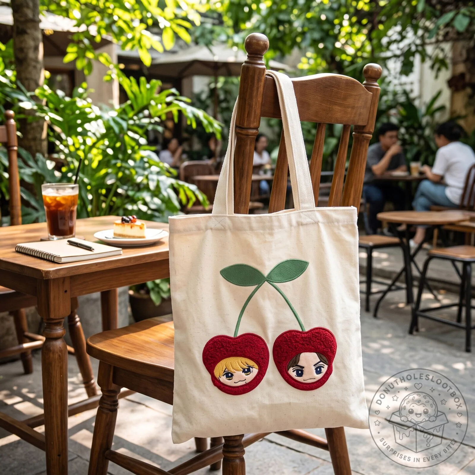 Cherry-print canvas tote bag 6 Cherry-print canvas tote bag