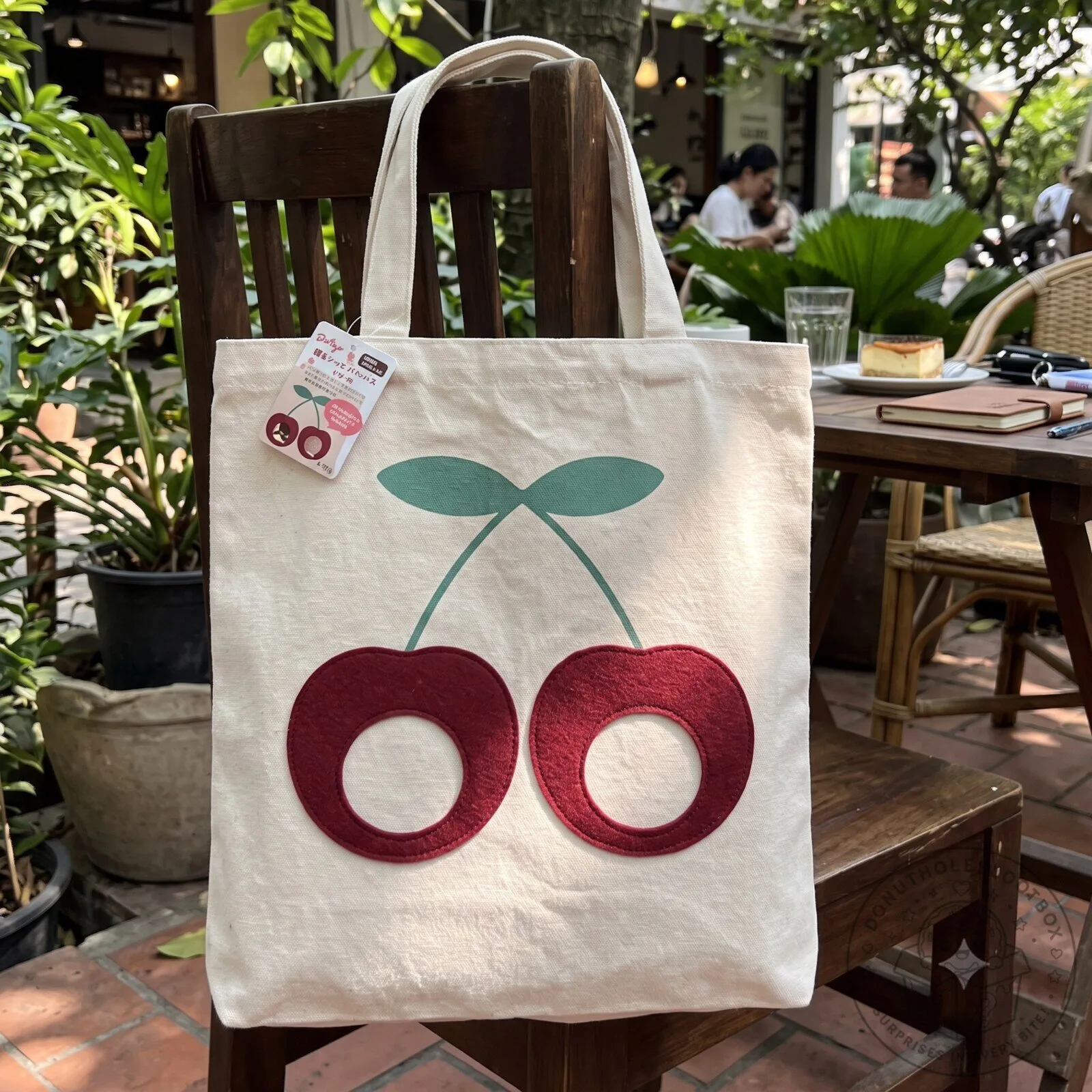 Cherry-print canvas tote bag 7 Cherry-print canvas tote bag
