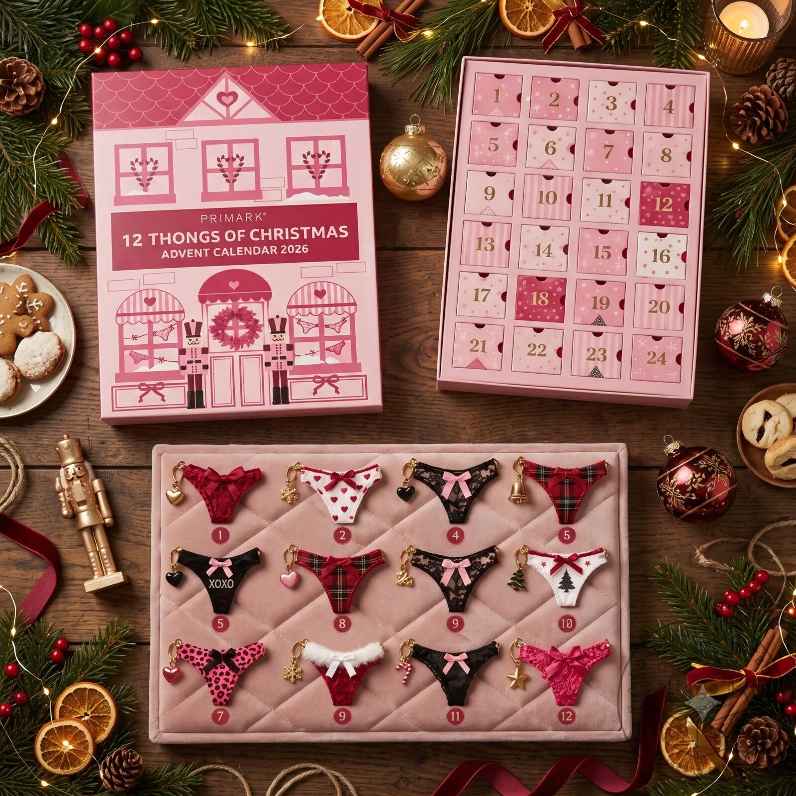 Primark 12 Thongs of Christmas Advent Calendar 12-Day Countdown
