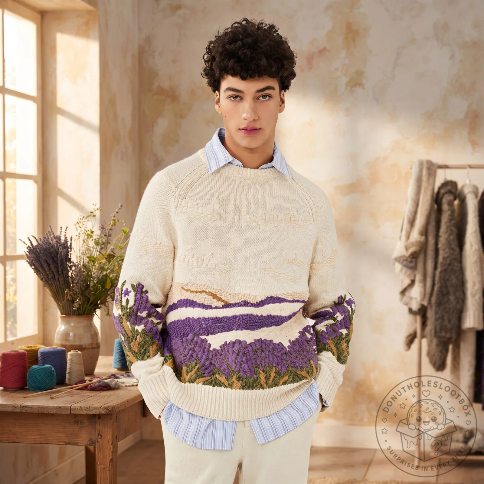 Lavender Fields Landscape Sweater