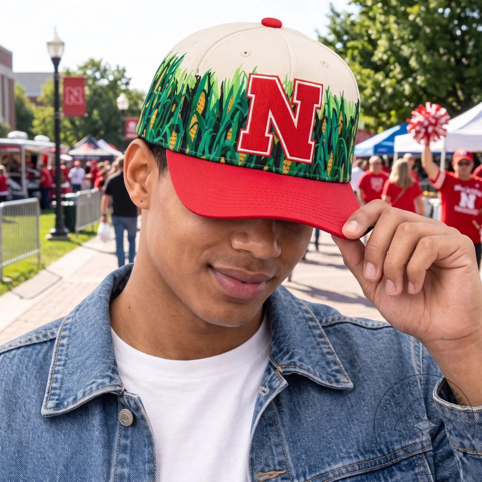 Woodn Grail Nebraska Cornhuskers Cornfield Hat