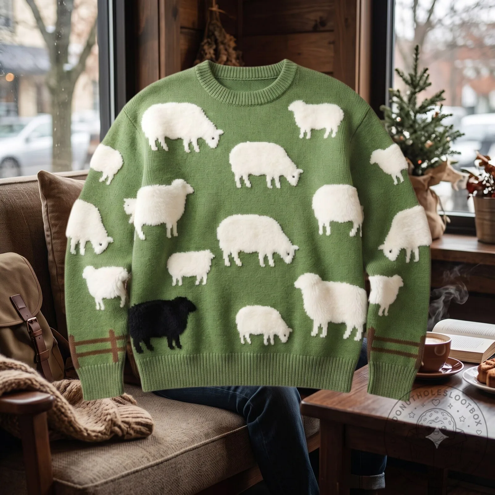 Black Sheep Sweater Green Knitted Crewneck Jumper 5 Black Sheep Sweater Green Knitted Crewneck Jumper
