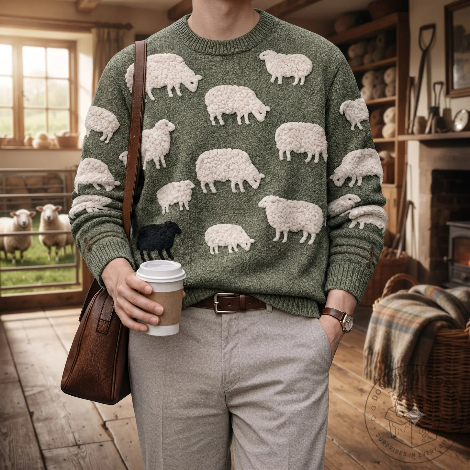 Black Sheep Sweater Green Knitted Crewneck Jumper 7 Black Sheep Sweater Green Knitted Crewneck Jumper