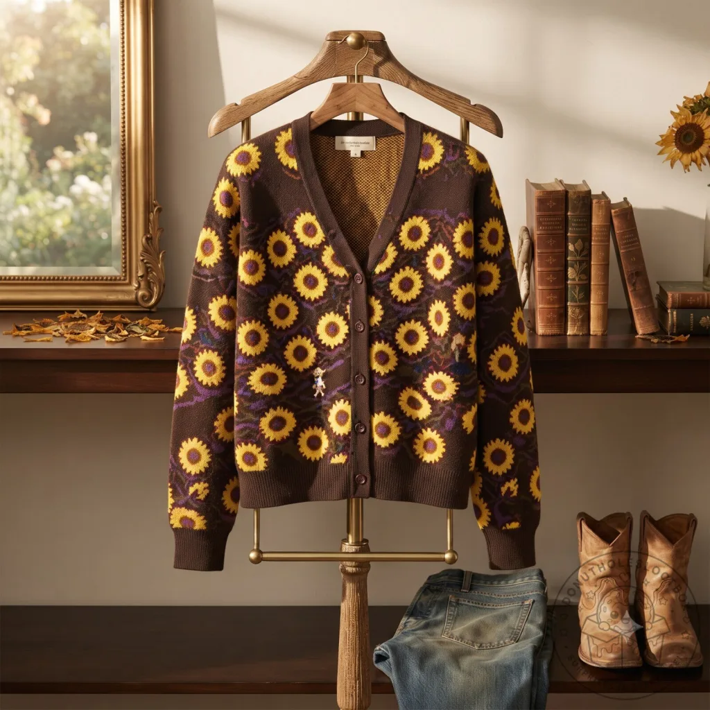 Sunflower Field Brown Vintage Knit Cardigan Sunflower Field Brown Vintage Knit Cardigan