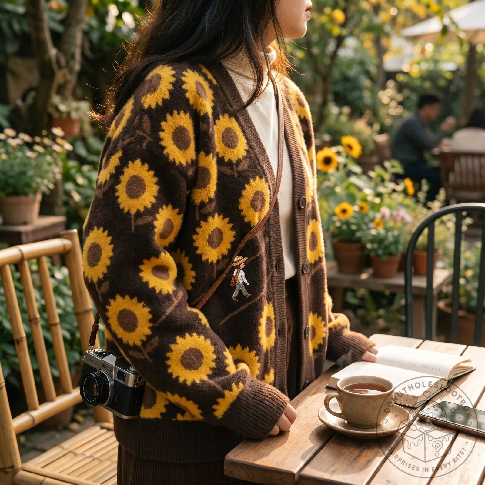 Sunflower Field Brown Vintage Knit Cardigan 7 Sunflower Field Brown Vintage Knit Cardigan
