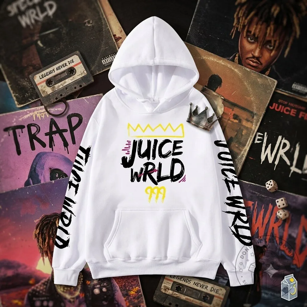 Juice WRLD 999 Blue Balaclava Graphic Zip-Up Hoodie