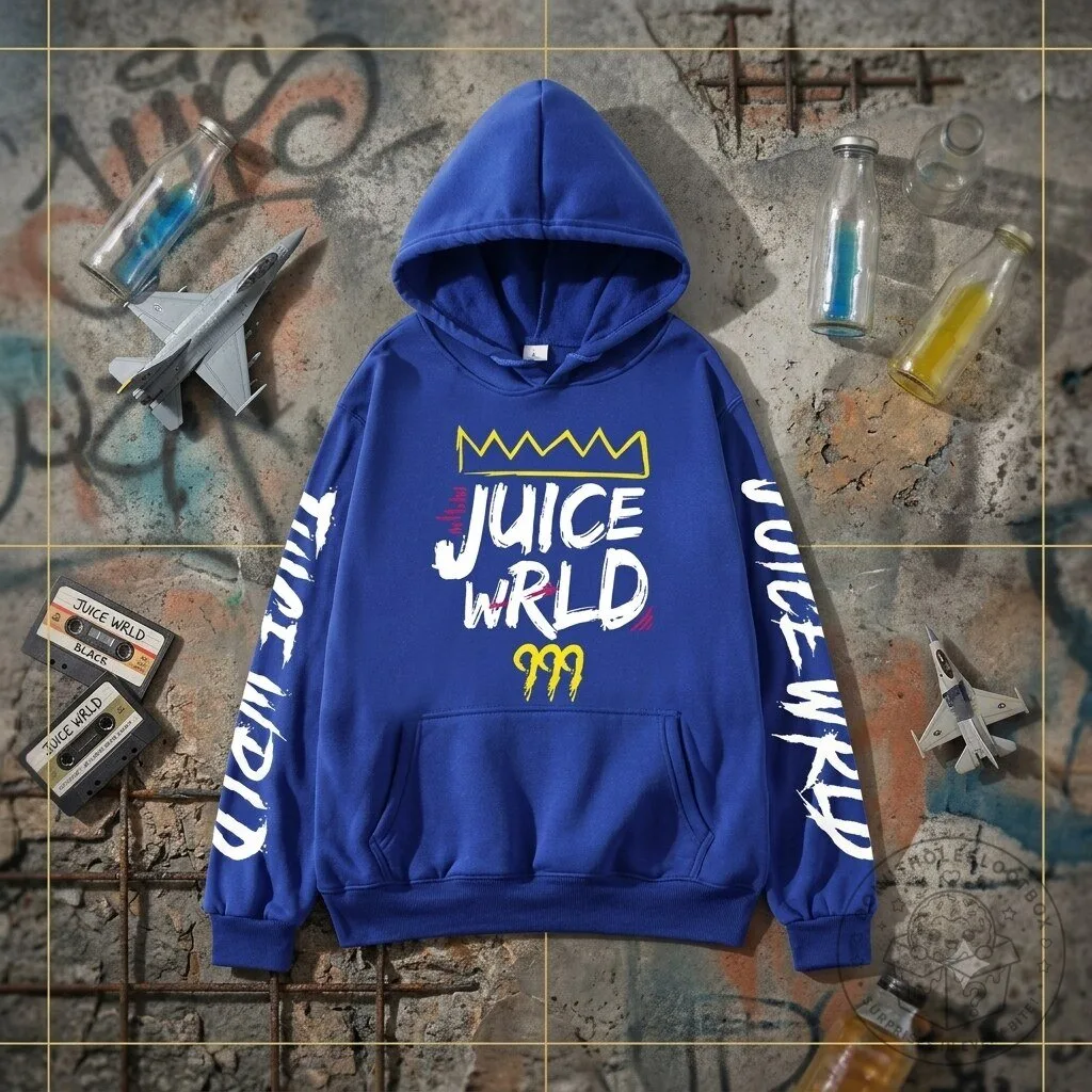 Juice WRLD 999 Blue Balaclava Graphic Zip-Up Hoodie 6 Juice WRLD 999 Blue Balaclava Graphic Zip-Up Hoodie