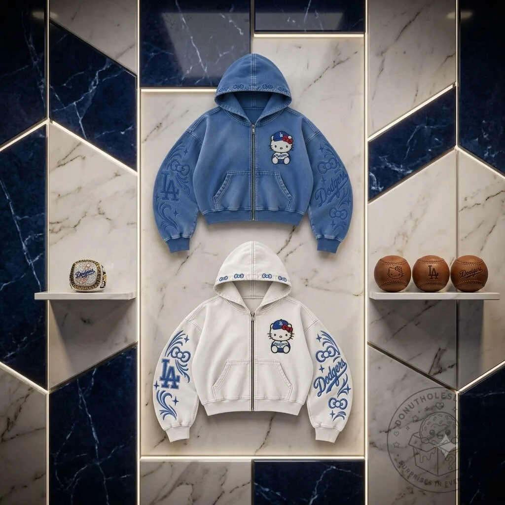 Hello Kitty x Los Angeles Dodgers zip-up jacket 4 Hello Kitty x Los Angeles Dodgers zip-up jacket