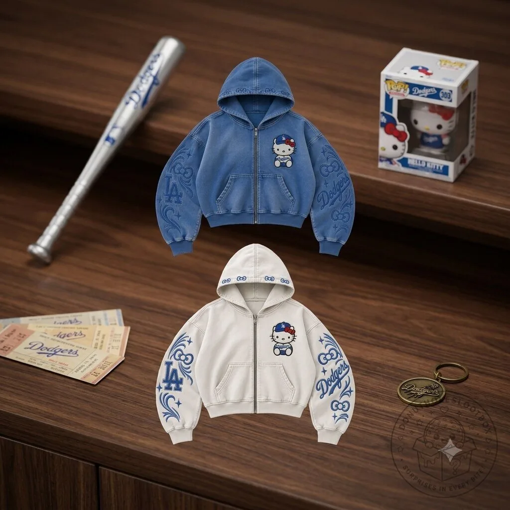 Hello Kitty x Los Angeles Dodgers zip-up jacket 5 Hello Kitty x Los Angeles Dodgers zip-up jacket