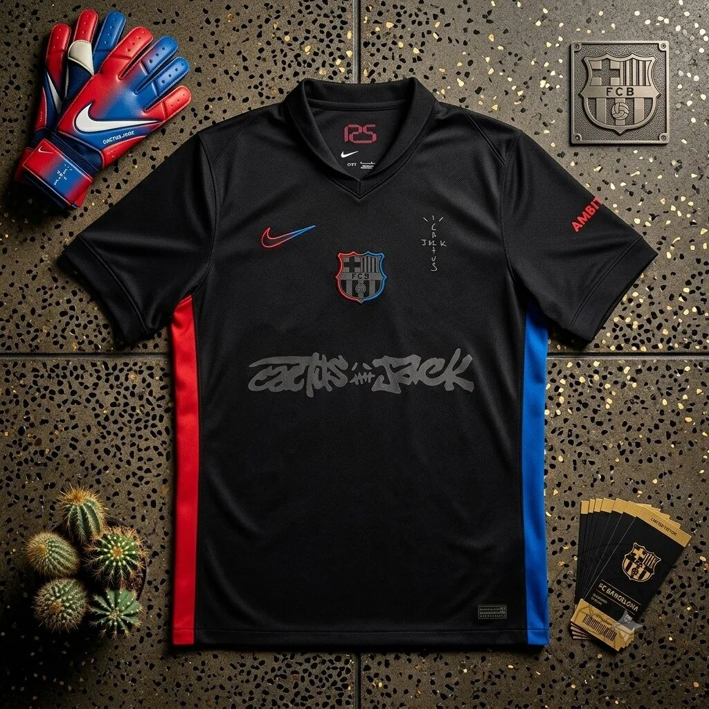 FC Barcelona x Travis Scott Limited Edition Match Home 202425 Jersey