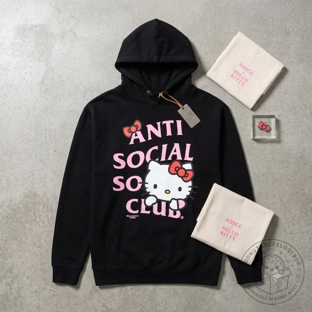 Anti Social Social Club x Sudadera with Hello Kitty Hat